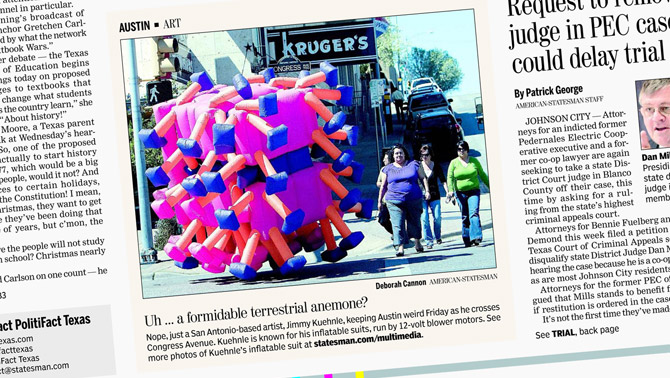 Photo by Deborah Cannon of the Austin American-Statesman of performance art