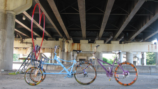 Custom bicycle fabricated at Sculpture Space in Utica, New York