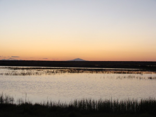 View of Capitan during sunset from Bitter Lake in New Mexico