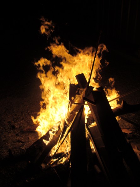 One of numerous bonfires at the compound in Roswell