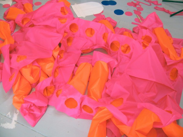 Inflatable Fabric Studio shot of Jimmy Kuehnle's new work