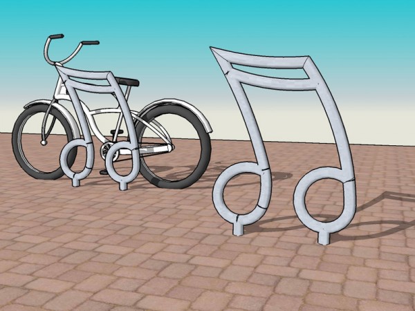 Bicycle Rack Design Bicycle rack design for installation at the Gus S. Wortham Theater in Houston, Texas