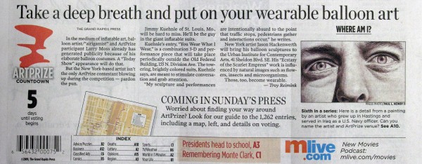 Article about ArtPrze in The Grand Rapids Press by Troy Reimink