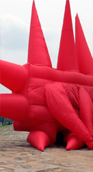 Time lapse sequence of an inflatable suit inflating part 3