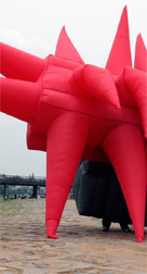 Time lapse sequence of an inflatable suit inflating part41