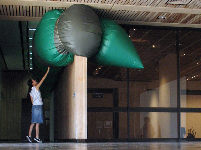 Inflatable sculpture installed at the UTSA Gallery for Texas Uprising exhibition