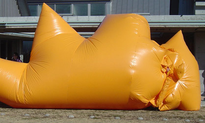Big Blob inflatable suit performance at Bunka no Iie in Nagakute, Japan
