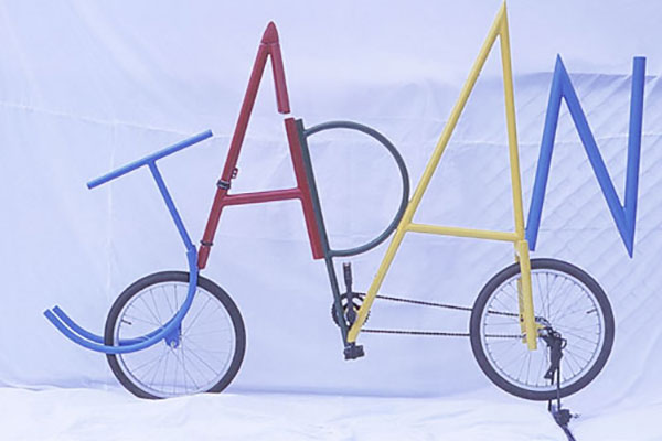 Bicyles made of the letters J A P A N.
