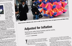 Article in the Cincinnati CityBeat by Steven Rosen about an inflatable art performance