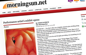 Review of art exhibit at Pittsburg State University by Nikki Patrick of the Morning Sun